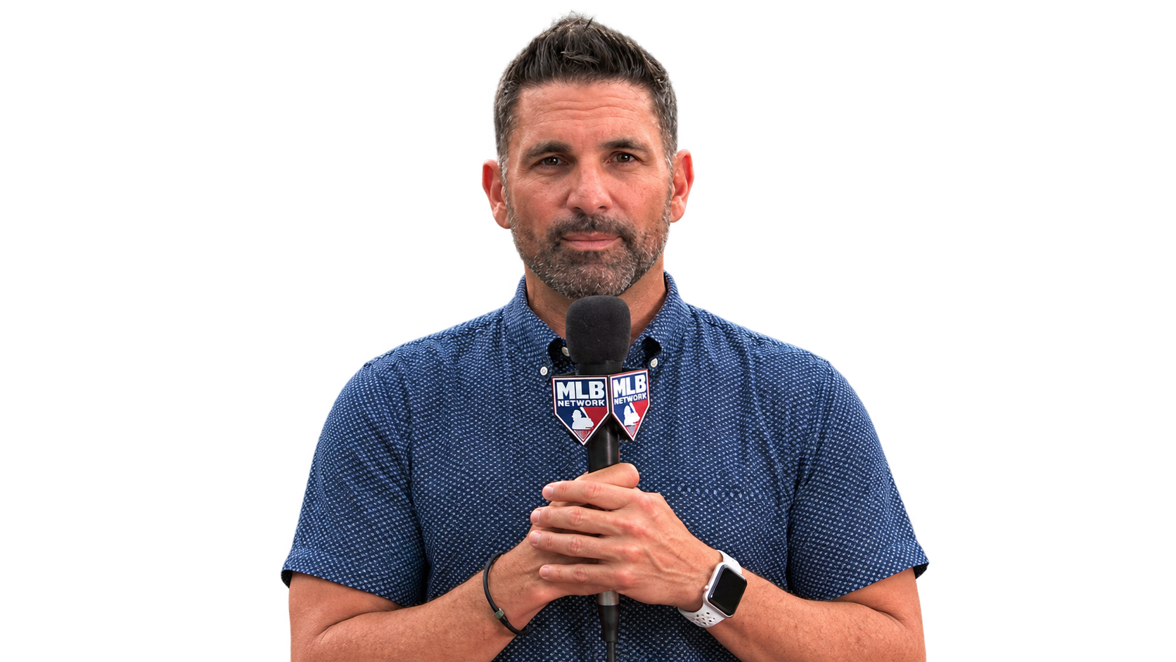 F.P. Santangelo holding a microphone
